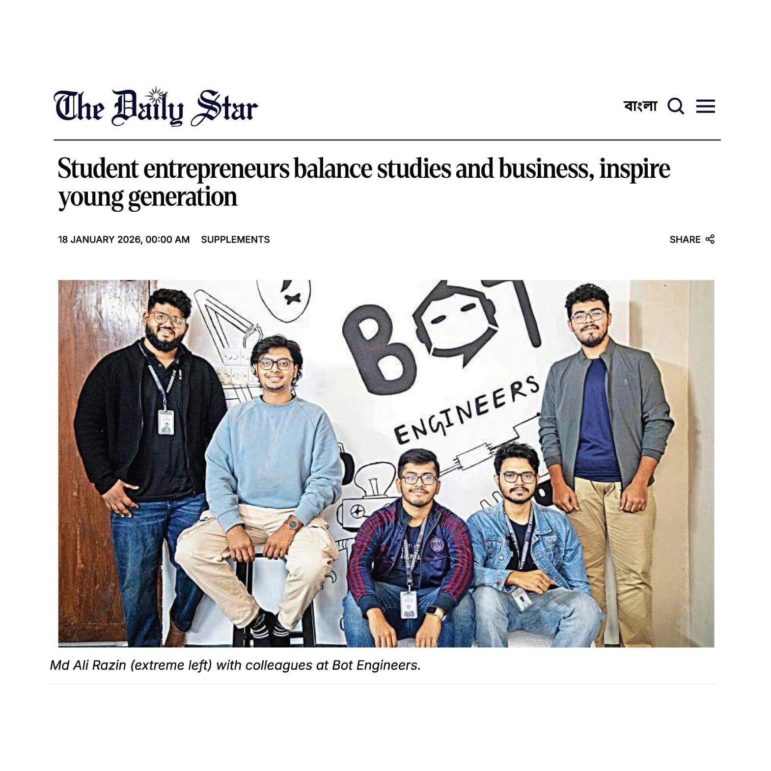 Feature in national news paper