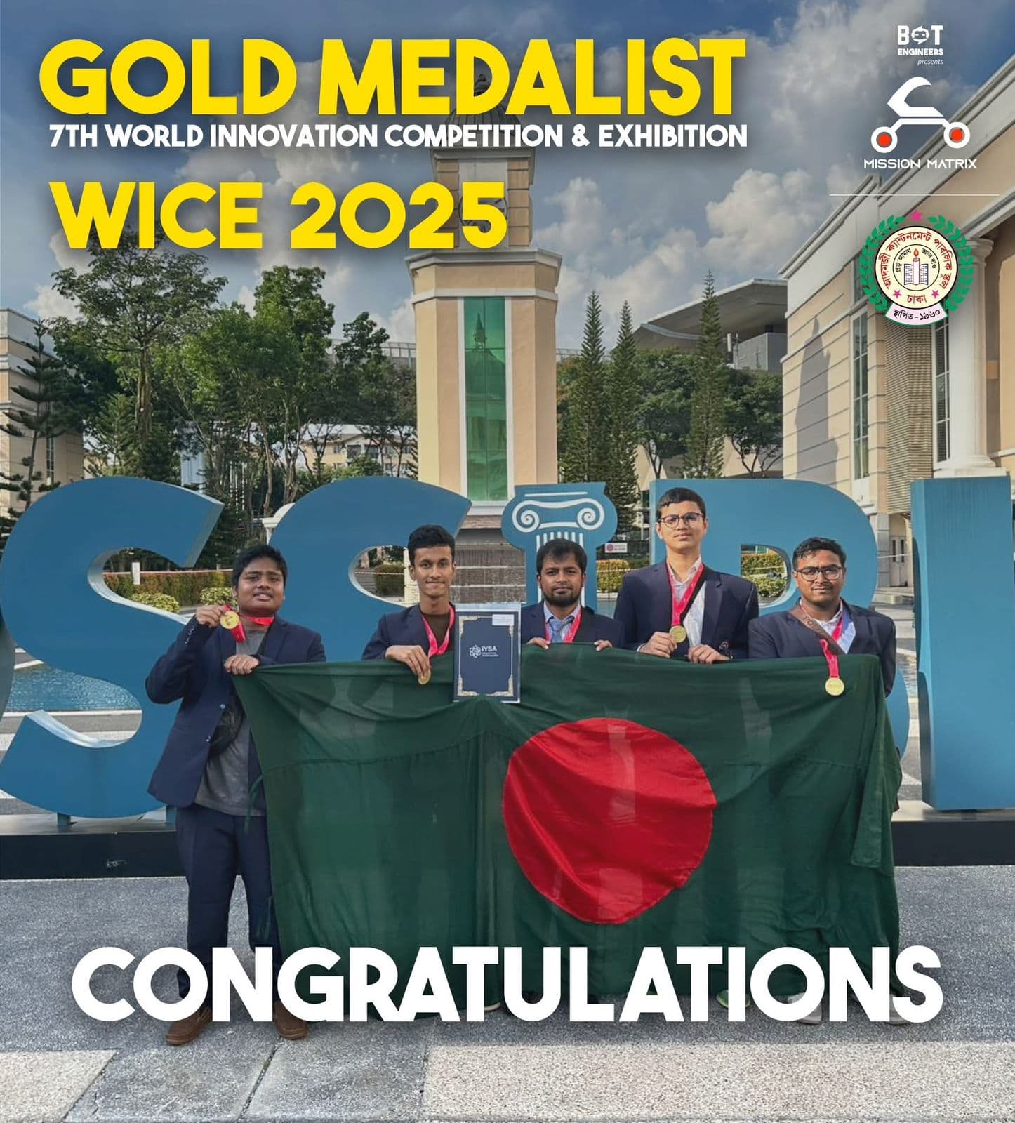 Mentored team's international achievements